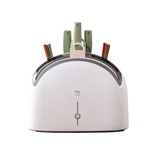 UV knife sterilizer holder with 3 cutting boards, white