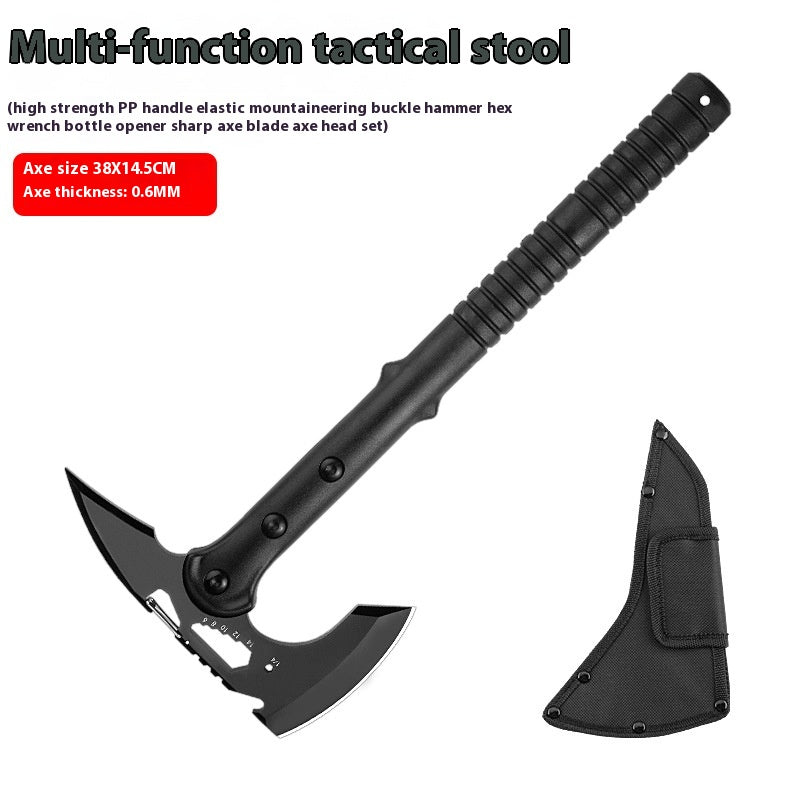 Survival kit with fixed blade knife, camping axe and first aid kit