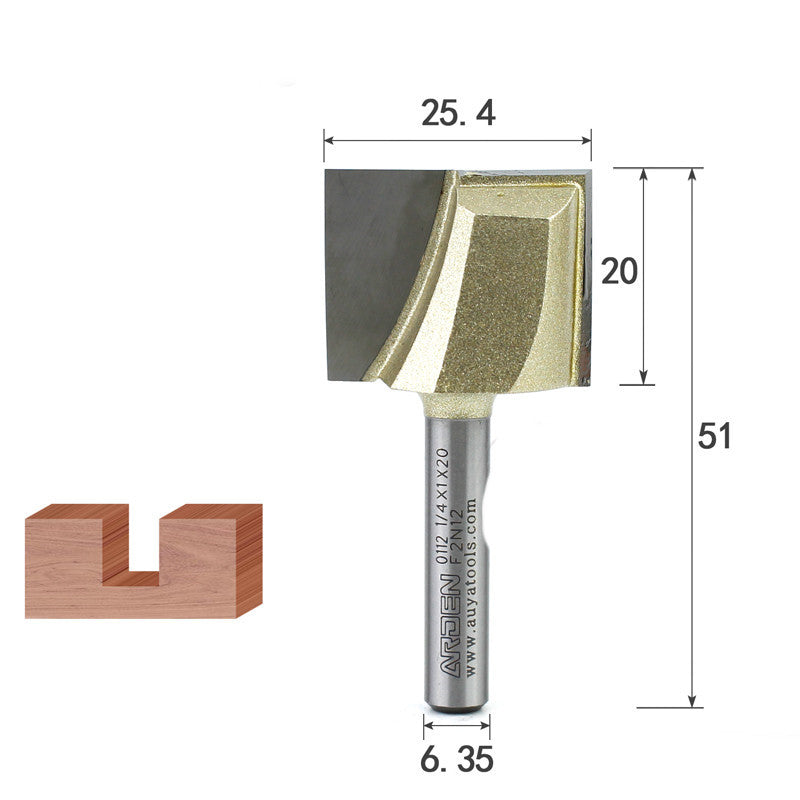 Bottom cleaning router bit for flattening and dado work