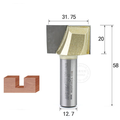 Bottom cleaning router bit for flattening and dado work
