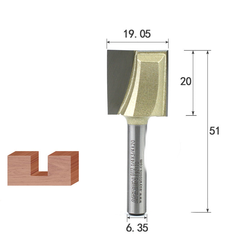 Bottom cleaning router bit for flattening and dado work