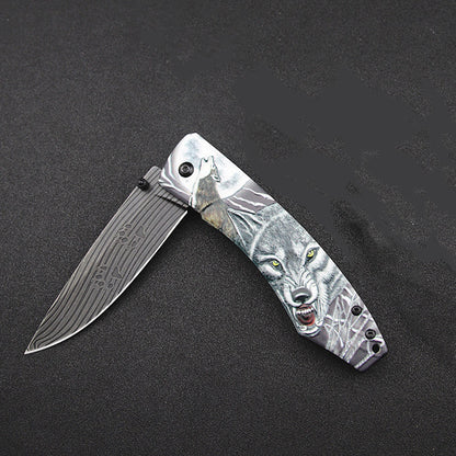 Folding pocket knife with stonewash 7Cr17MoV blade