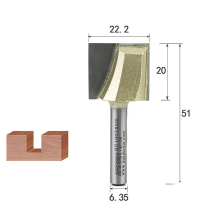 Bottom cleaning router bit for flattening and dado work