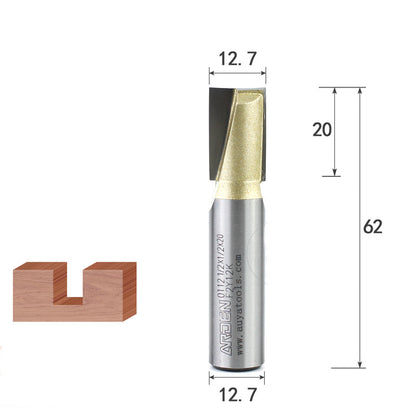 Bottom cleaning router bit for flattening and dado work
