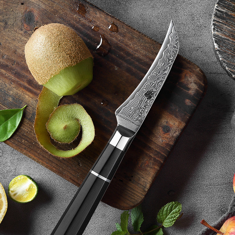 VG-10 bird's beak paring knife with ebony handle