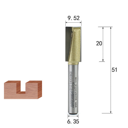 Bottom cleaning router bit for flattening and dado work