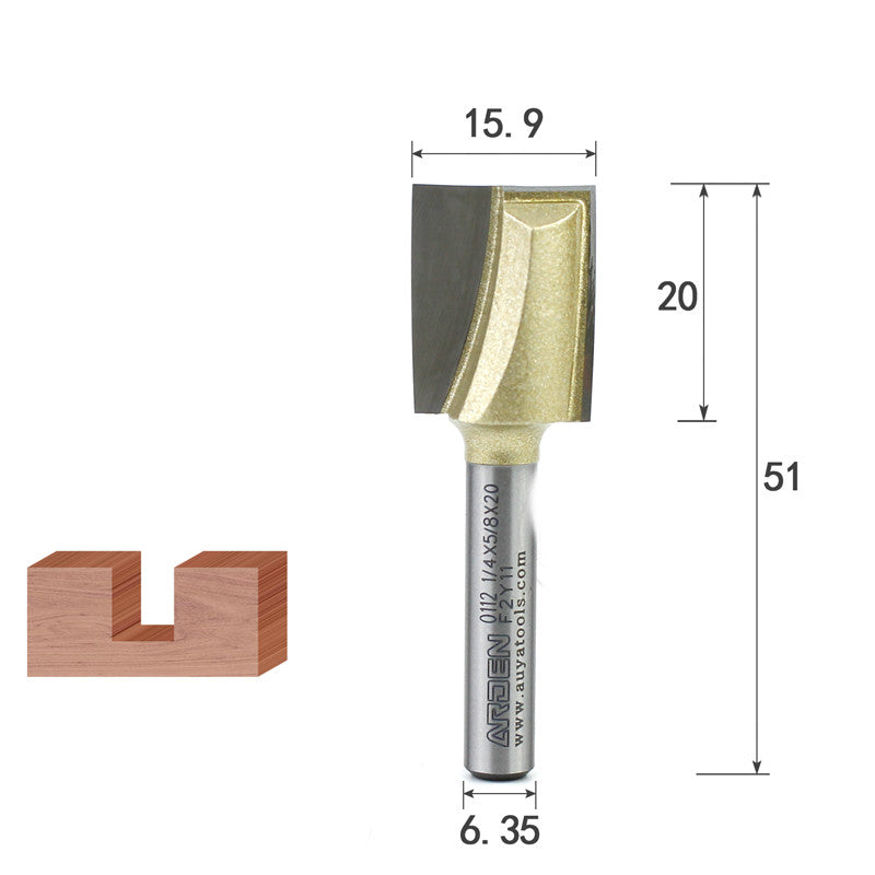 Bottom cleaning router bit for flattening and dado work