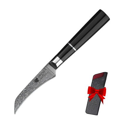 VG-10 bird's beak paring knife with ebony handle